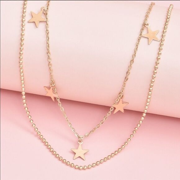 Necklace double layered Star Zinc Alloy Perfection - Picture 1 of 6
